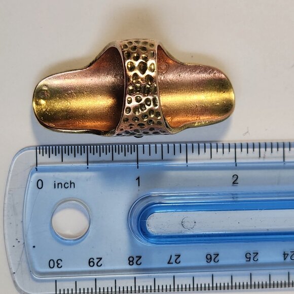 Brass "Antique" Chunky Art Deco Style Ring - Picture 13 of 15